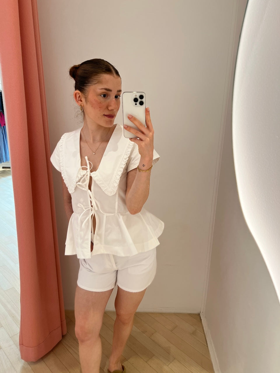 Cotton Poplin Collar Blouse bright white