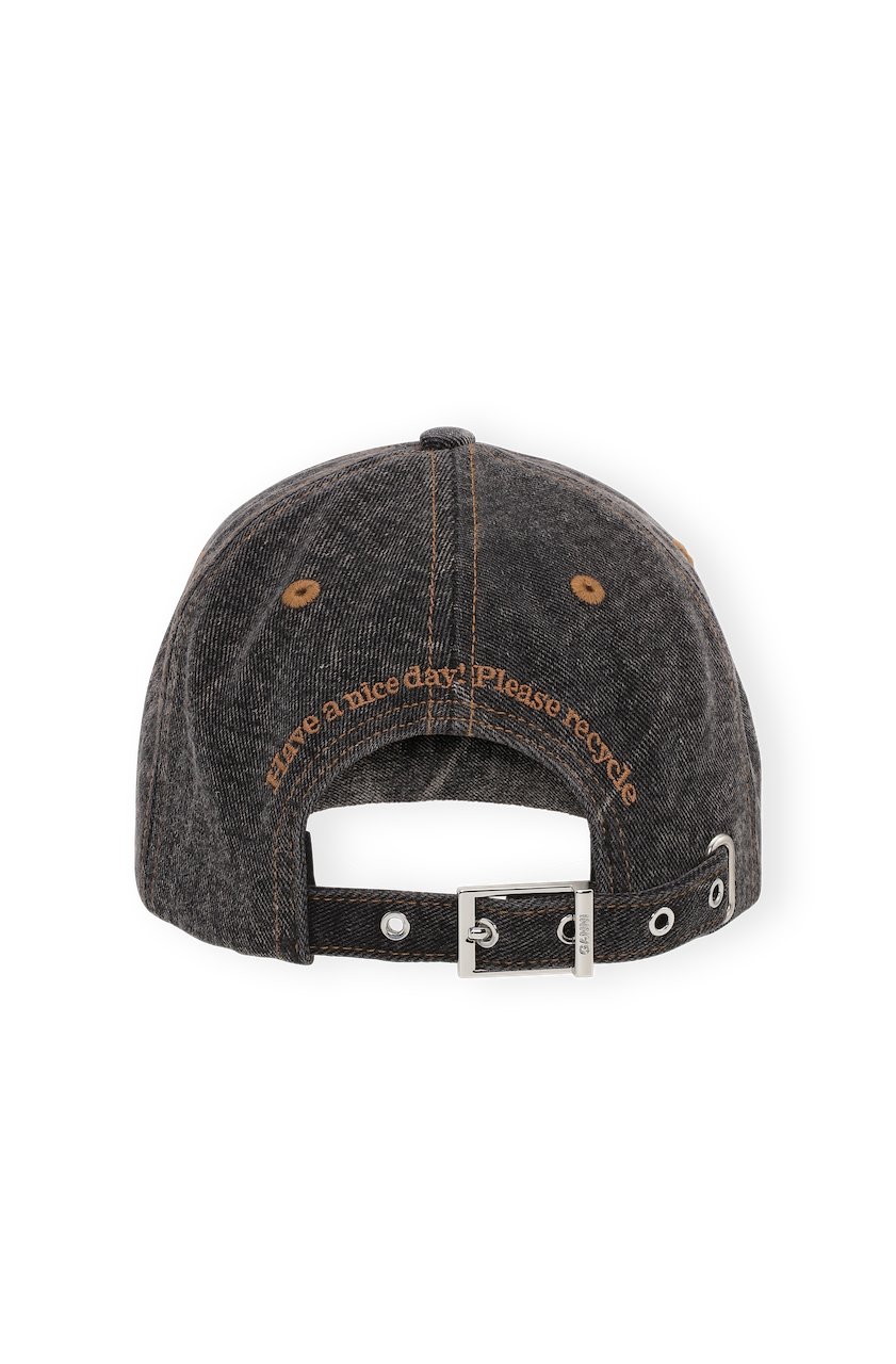GANNI Denim Cap washed black