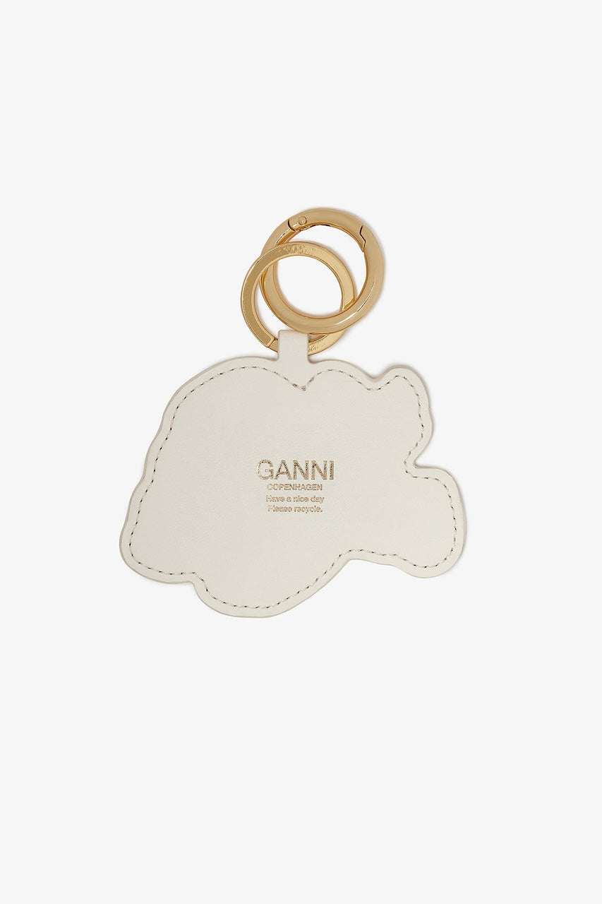 Ganni Dog Keyring tobacco brown