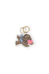 Ganni Dog Keyring tobacco brown