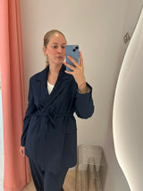 Drapey Melange Blazer sky captain