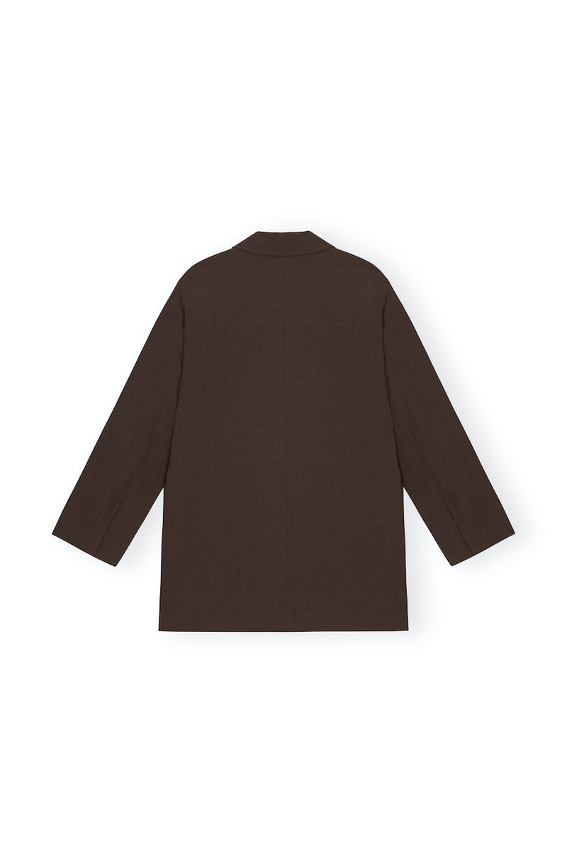 GANNI Drapey Melange Dropped Shoulder Boxy Blazer mole – aest
