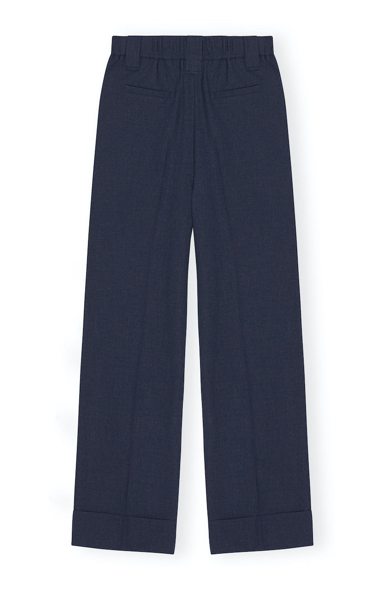 Drapey Melange High Waist Pants sky captain