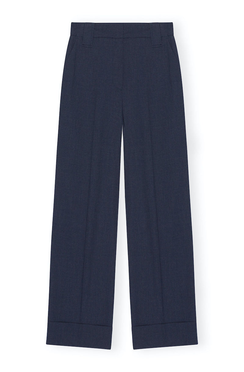 Drapey Melange High Waist Pants sky captain