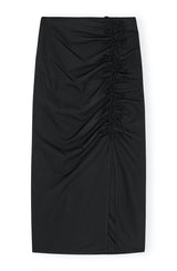 Drapey Melange Midi Skirt black