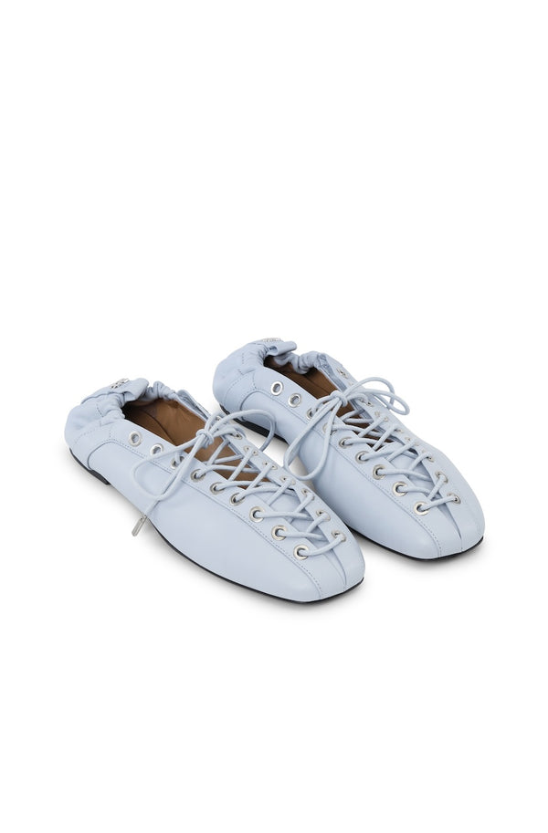 Eyelets Lace Up Ballerina niagara mist