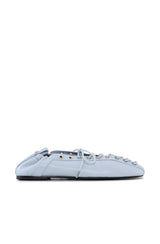 Eyelets Lace Up Ballerina niagara mist