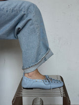 Eyelets Lace Up Ballerina niagara mist