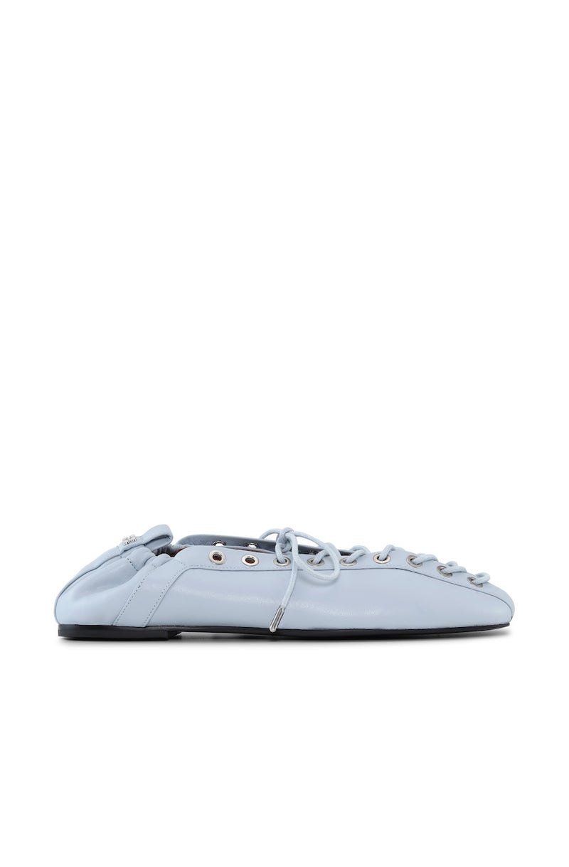 Eyelets Lace Up Ballerina niagara mist