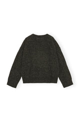 Fine Brushed Alpaca Banana Oversized O-Neck phantom