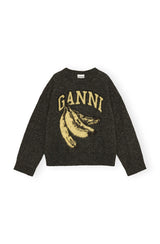 Fine Brushed Alpaca Banana Oversized O-Neck phantom