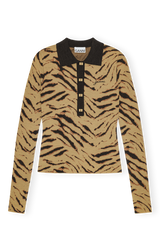 Fine Merino Jacquard Polo multicolour