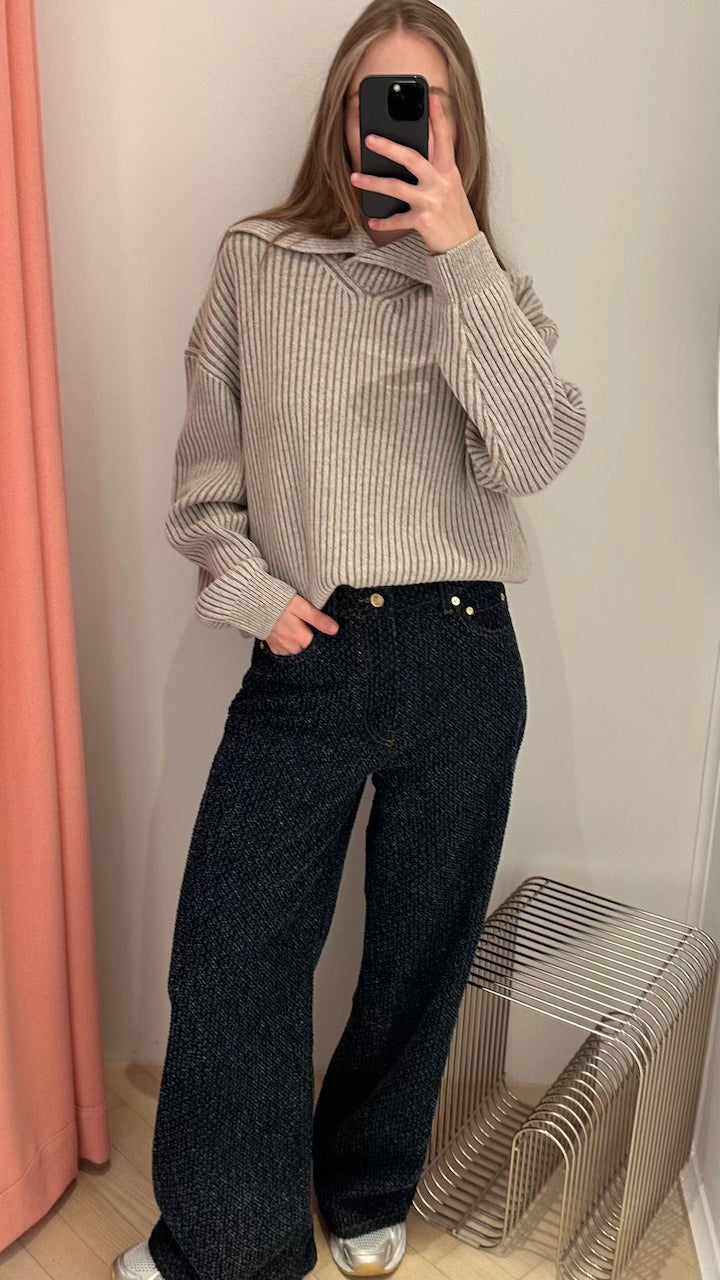 Fluffy Denim Wide Jeans rinse