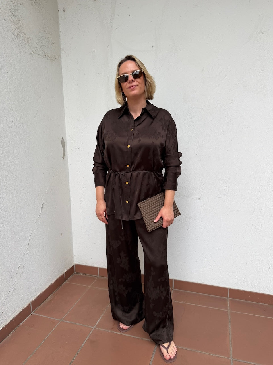 Satin Jacquard Shirt demitasse