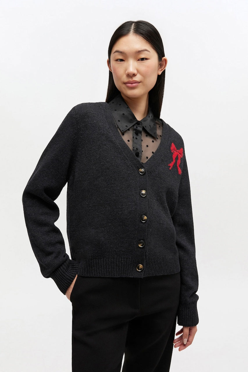 Graphic Wool Cardigan phantom