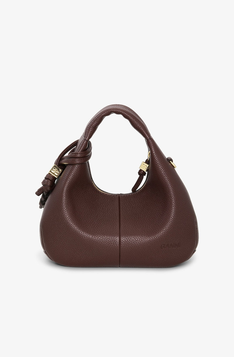 Ganni Hobo Mini Grained chicory coffee
