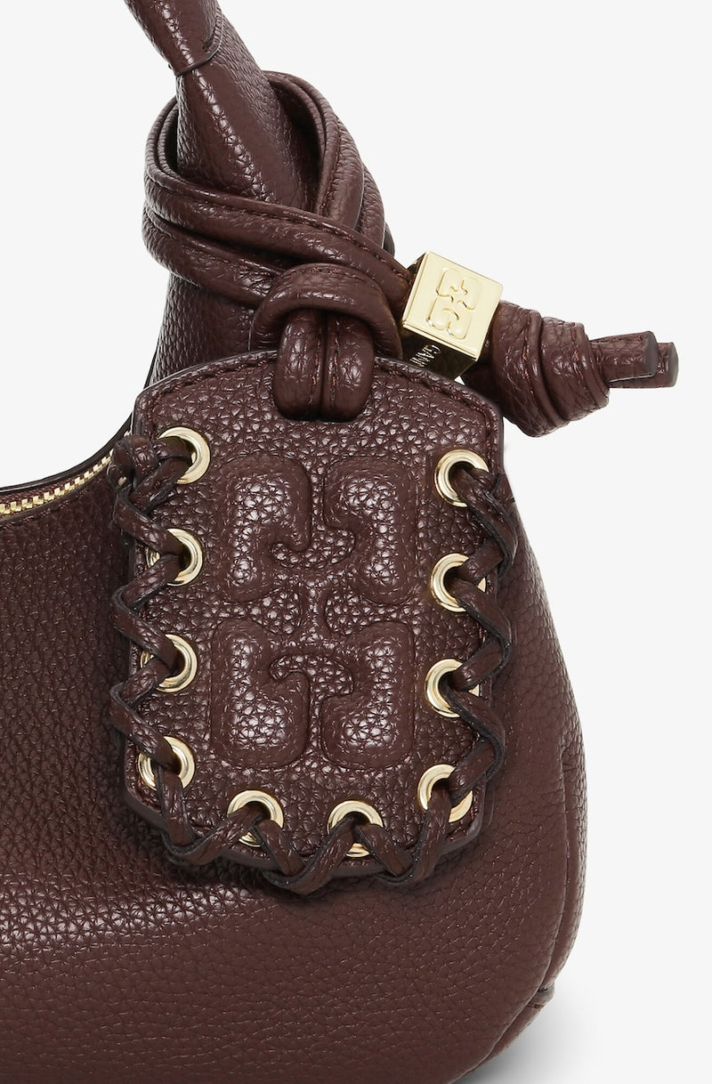Ganni Hobo Mini Grained chicory coffee