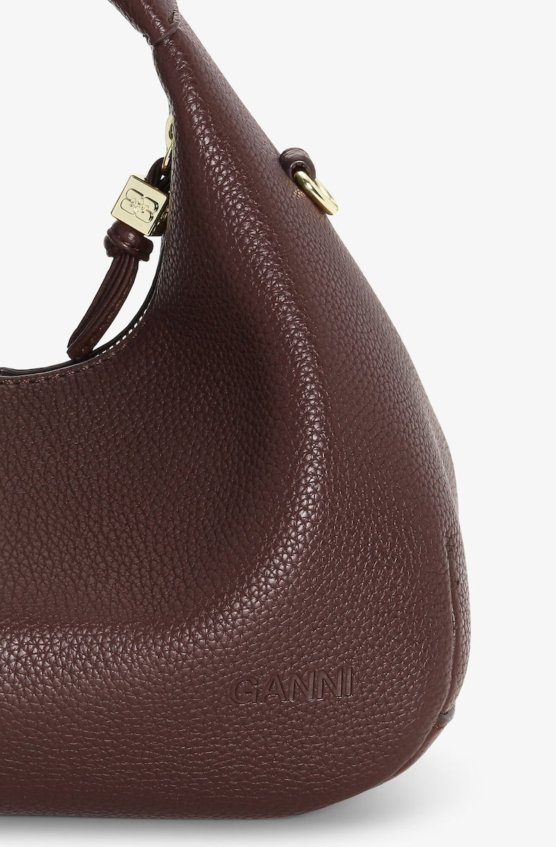 Ganni Hobo Mini Grained chicory coffee