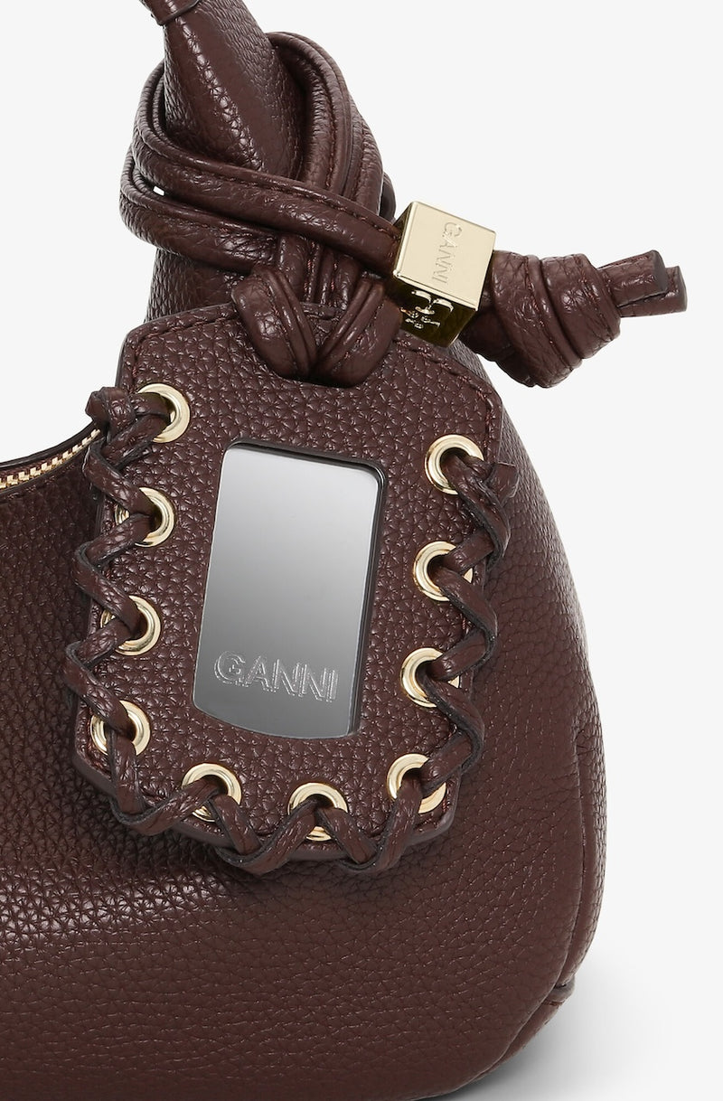 Ganni Hobo Mini Grained chicory coffee