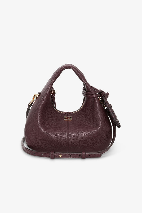 Ganni Hobo Mini Grained chicory coffee