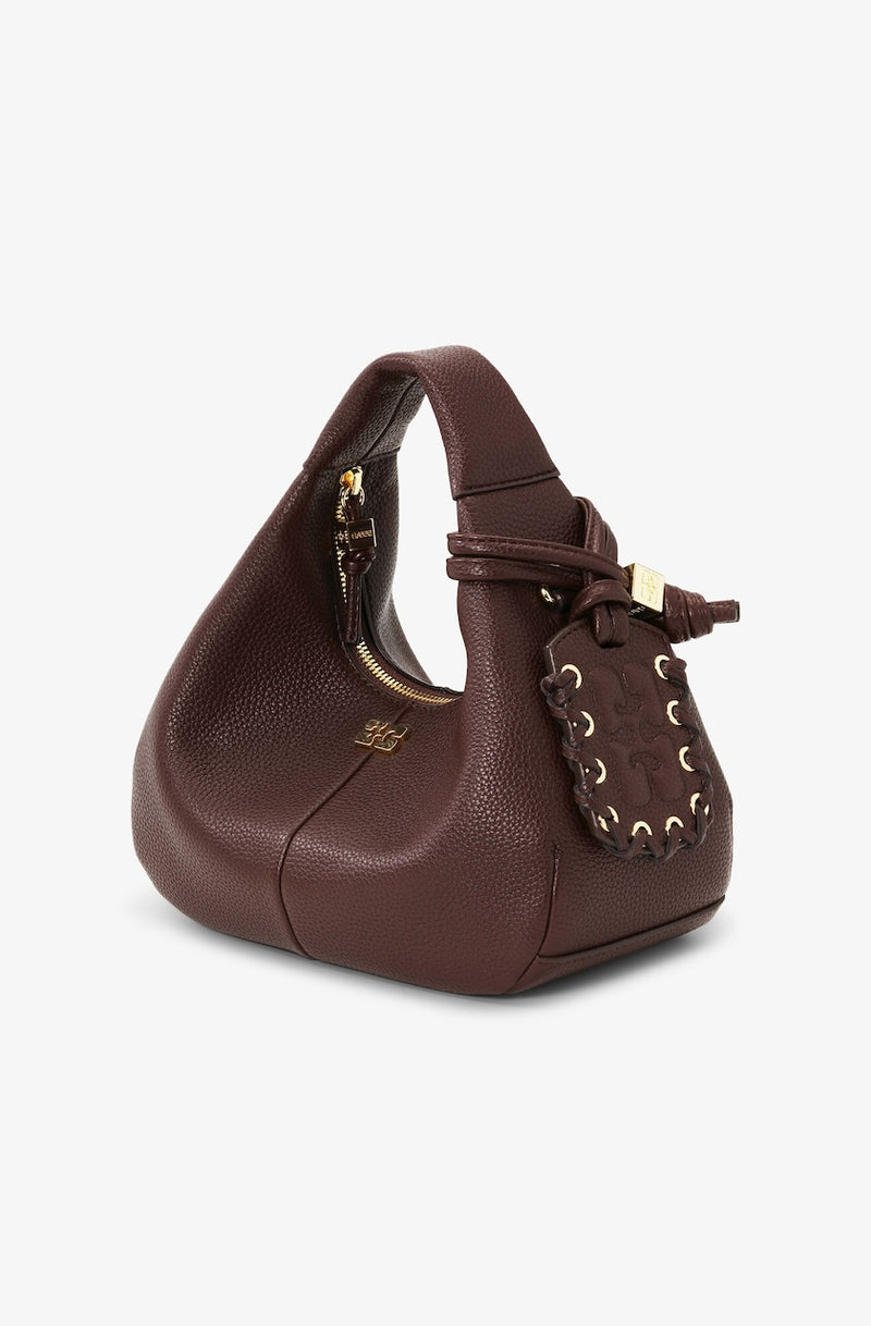 Ganni Hobo Mini Grained chicory coffee