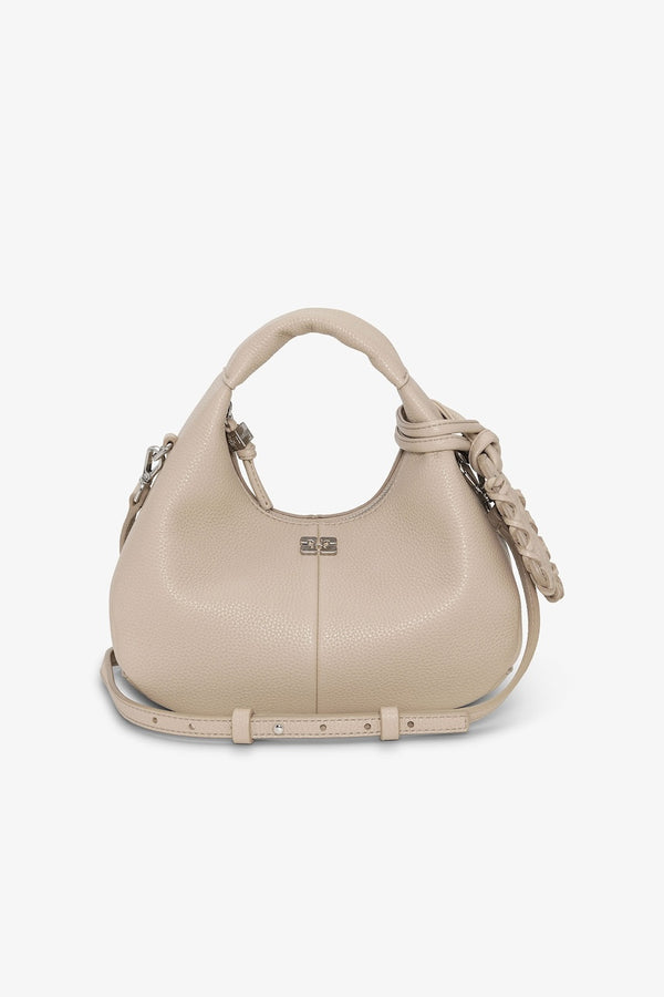 Ganni Hobo Mini Grained white pepper