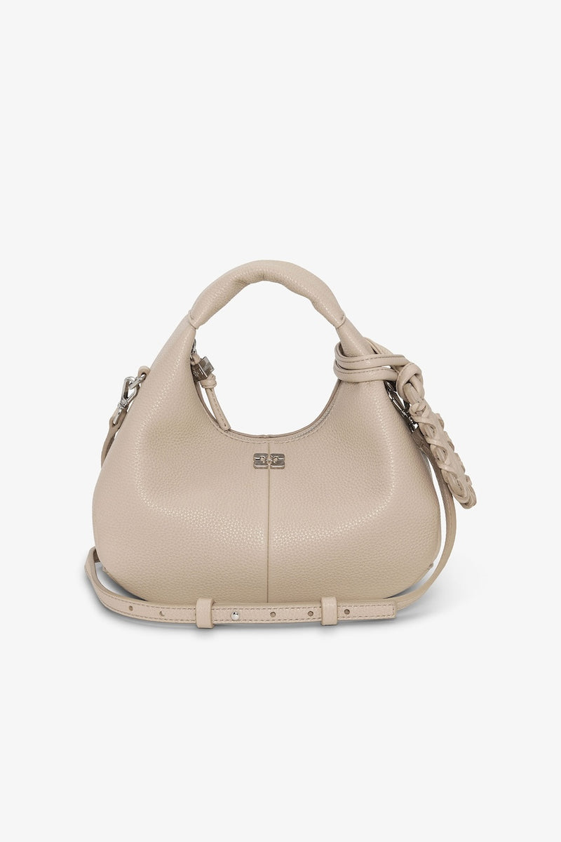 Ganni Hobo Mini Grained white pepper
