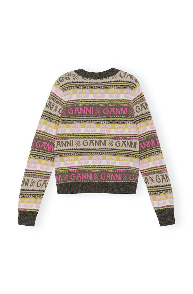 Logo Wool Mix Cardigan kalamata
