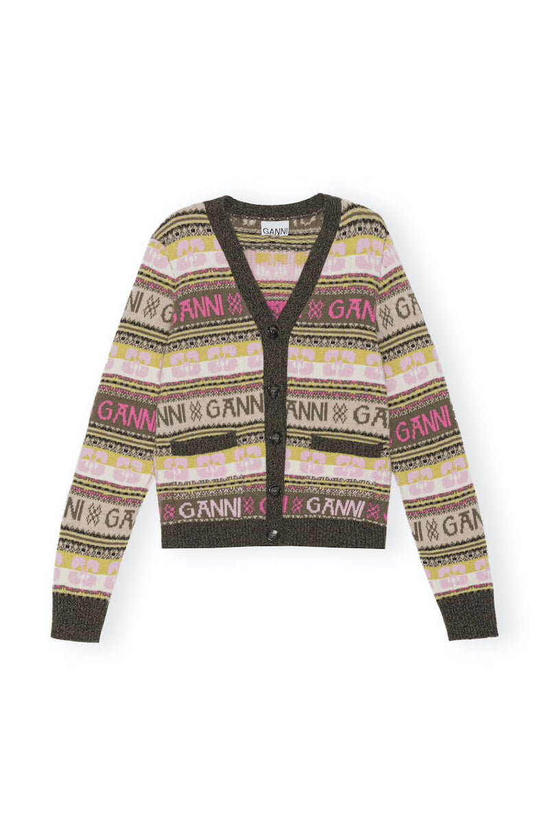 Logo Wool Mix Cardigan kalamata