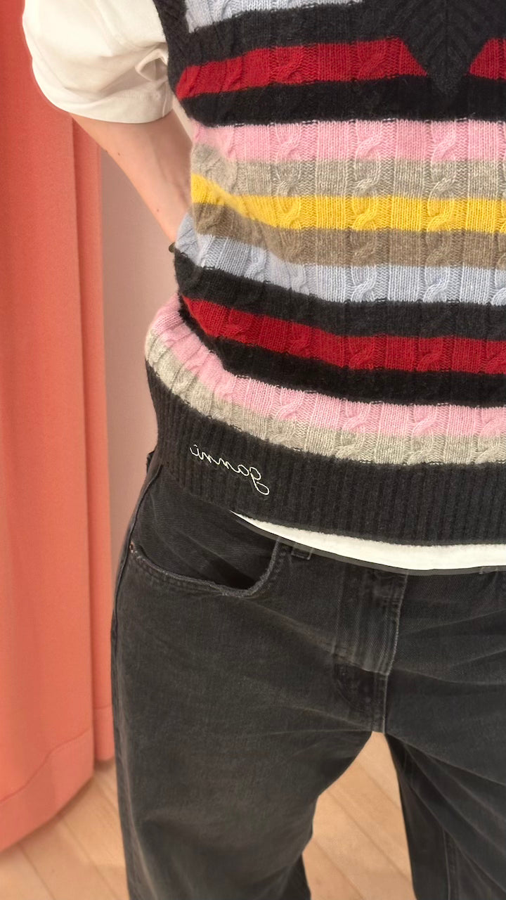 Logo Wool Mix Vest multicolour