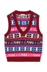 Logo Wool Mix Vest multicolour pink