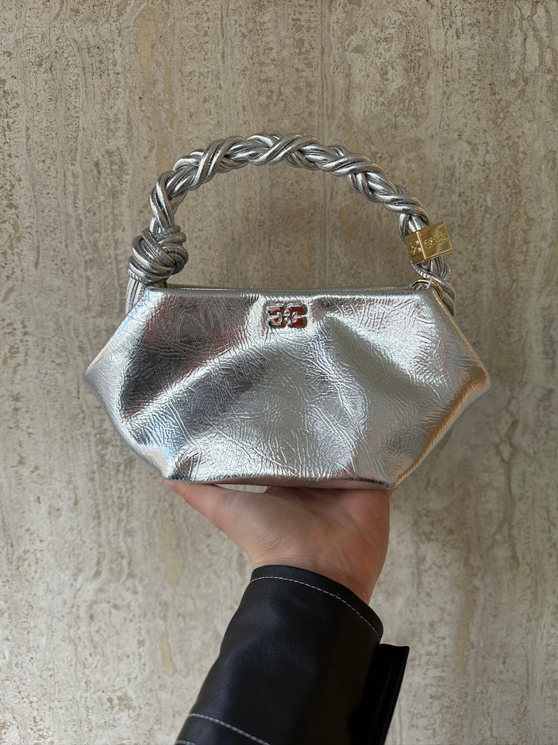 Ganni Mini Bou Bag metallic silver
