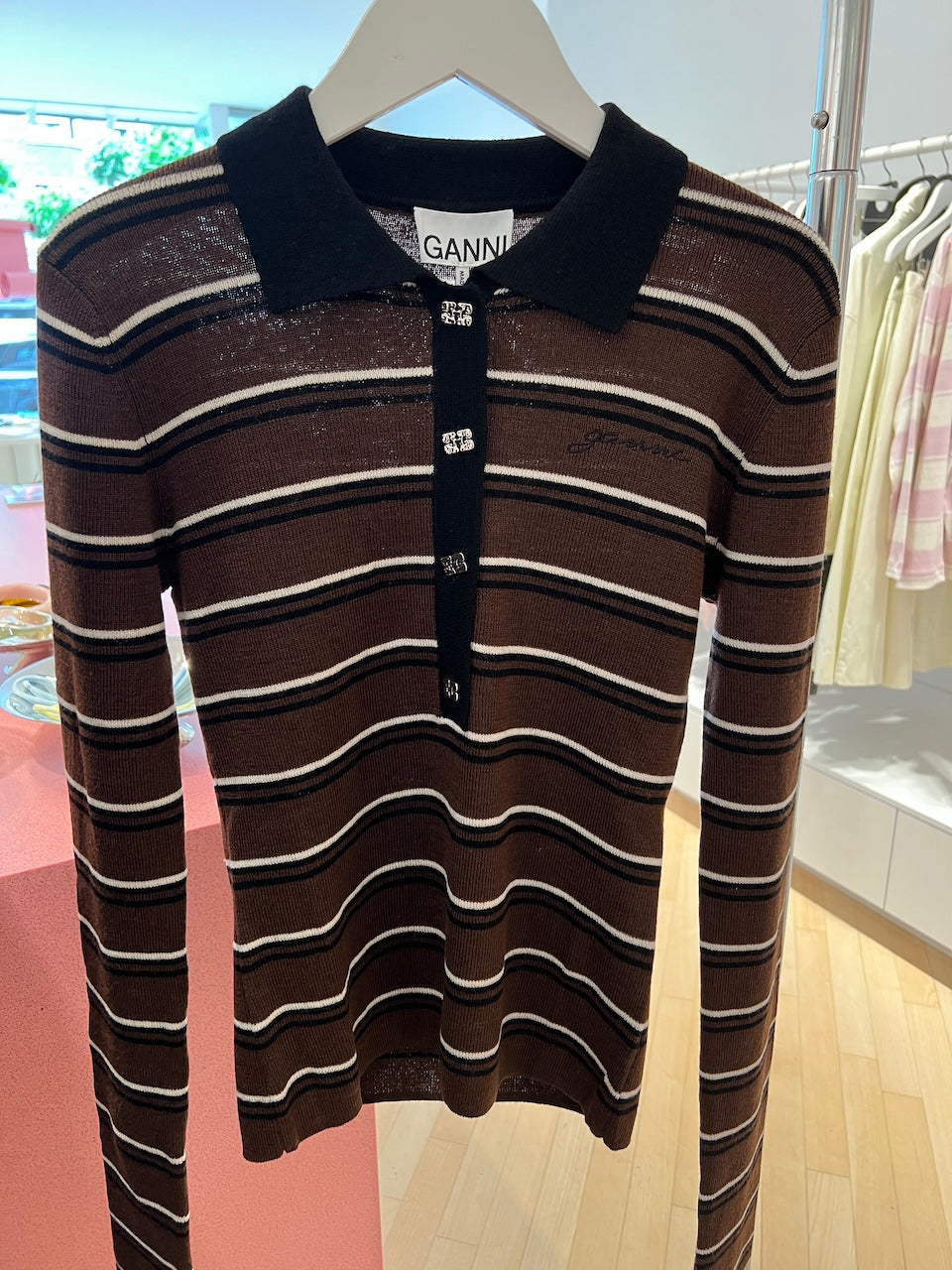 Mini Ribbed Merino Polo multicolour