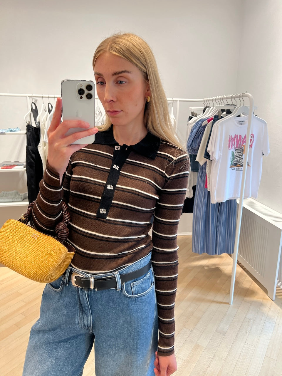 Mini Ribbed Merino Polo multicolour