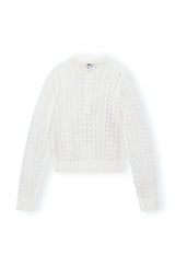 Mohair Lace Polo bright white