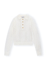 Mohair Lace Polo bright white