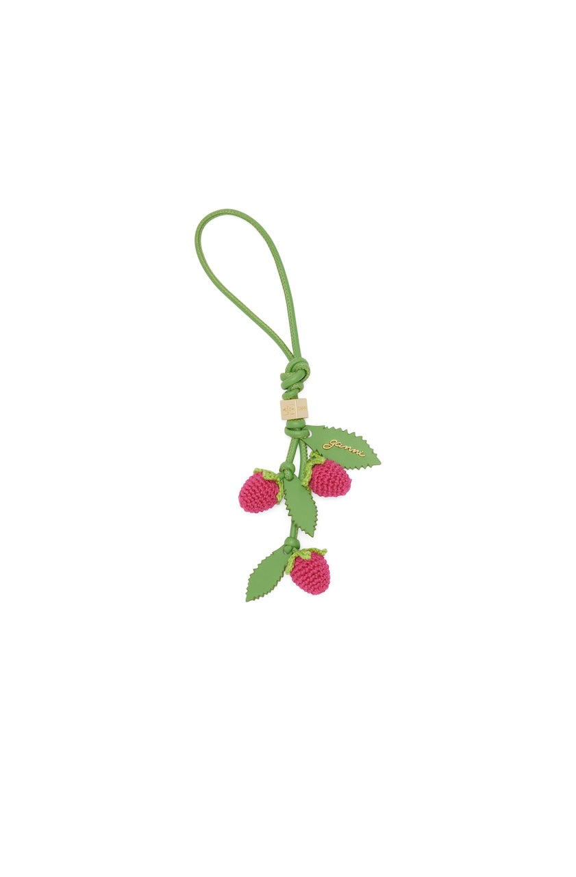 Raspberry Flower Bag Charm