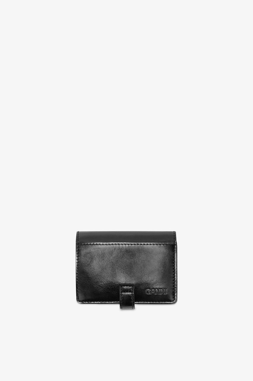 Slim Card Holder With Flap Box black