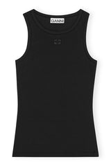 Soft Cotton Rib Tank Top black