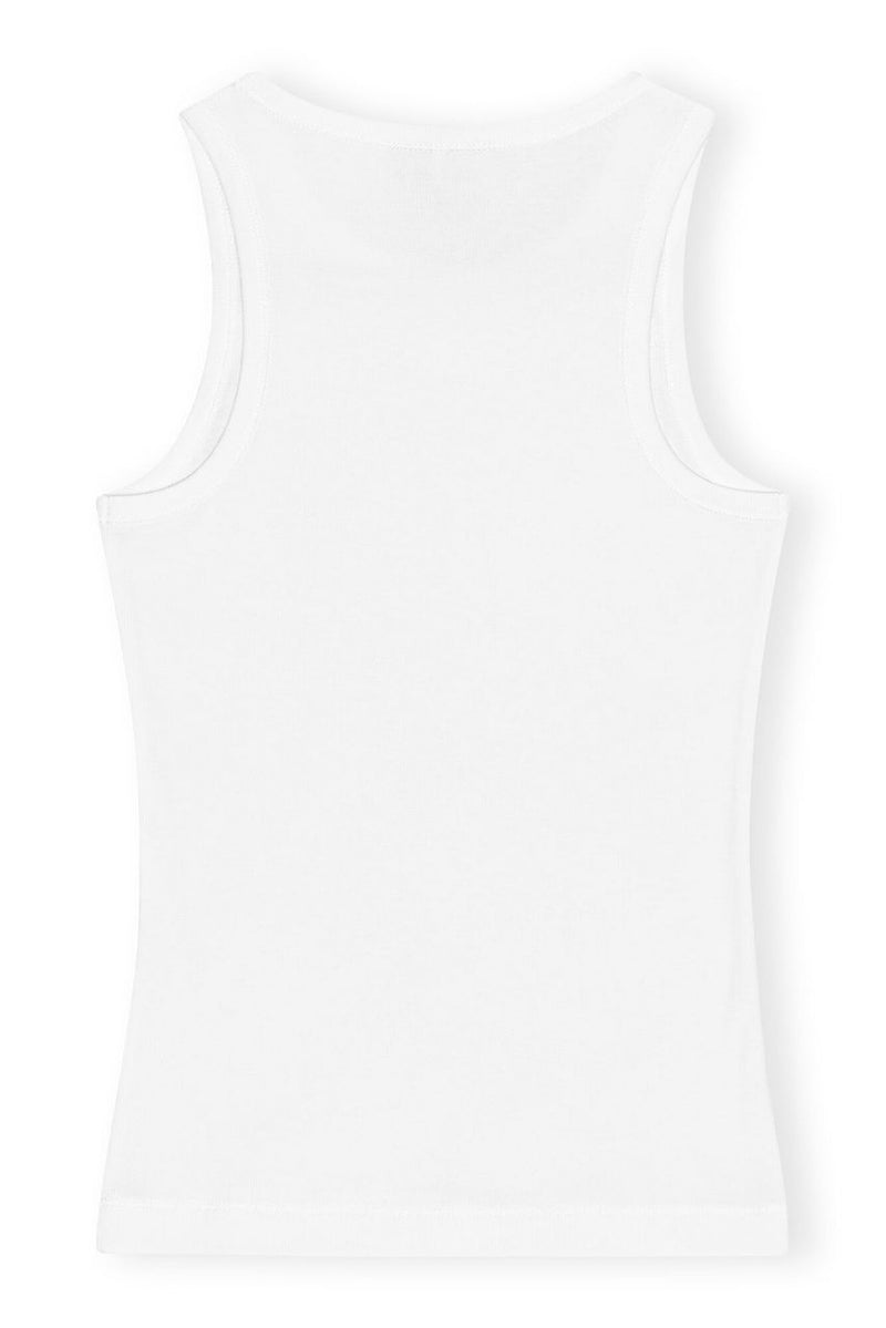 Soft Cotton Rib Tank Top bright white