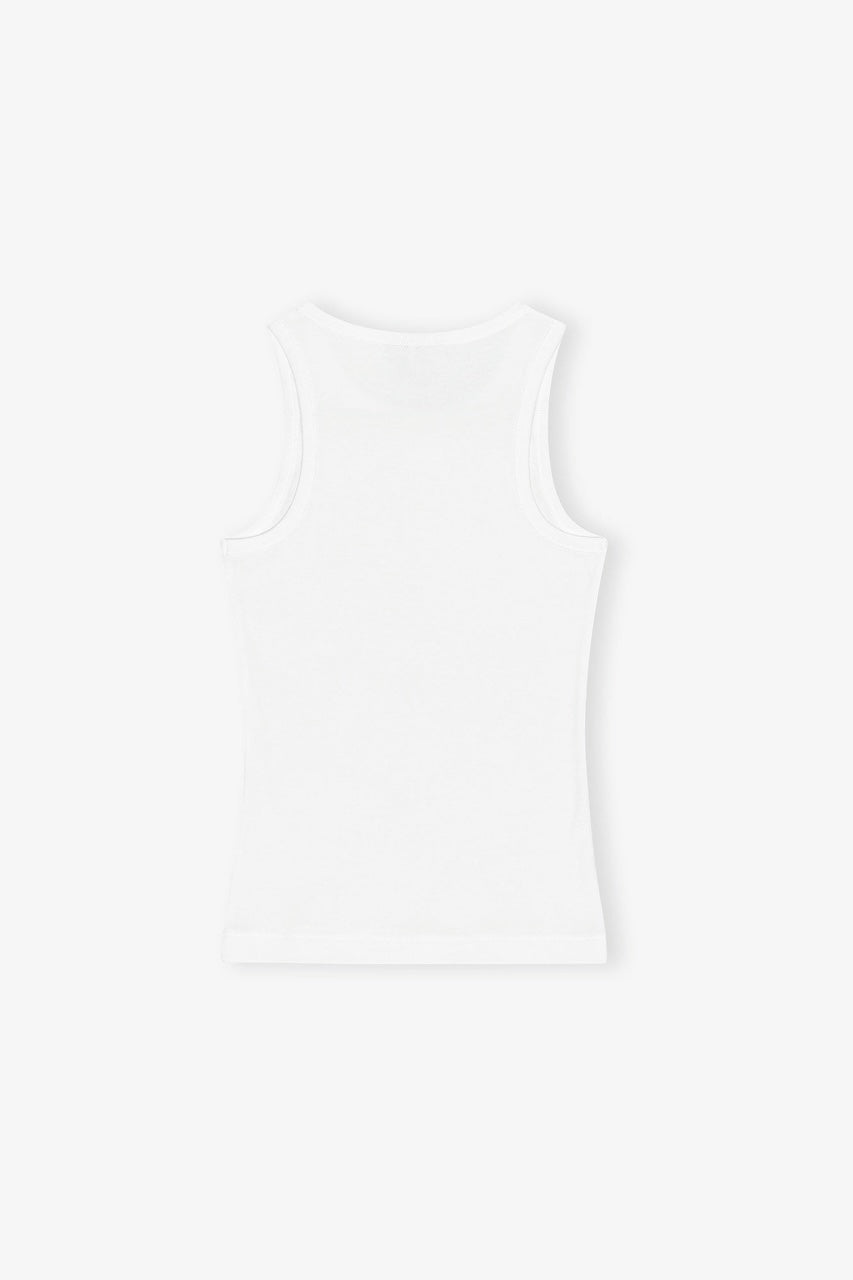 Soft Cotton Rib Tank Top bright white