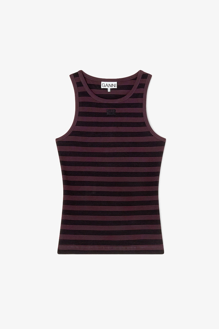 Soft Cotton Rib Tank Top chocolate plum