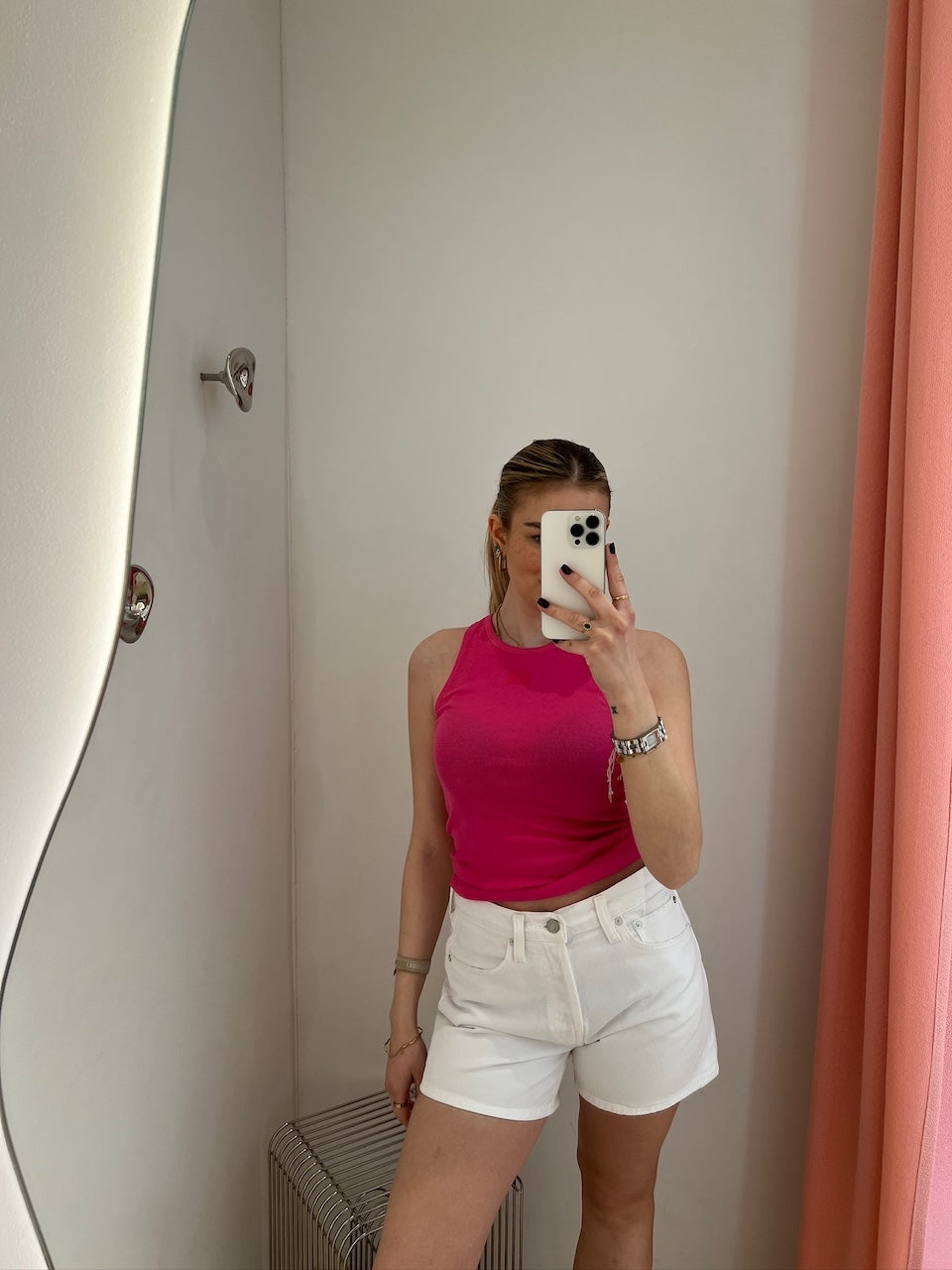 Soft Cotton Rib Tank Top raspberry rose