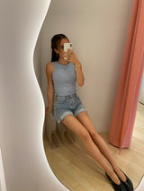 Soft Cotton Rib Tank Top soft chambrey