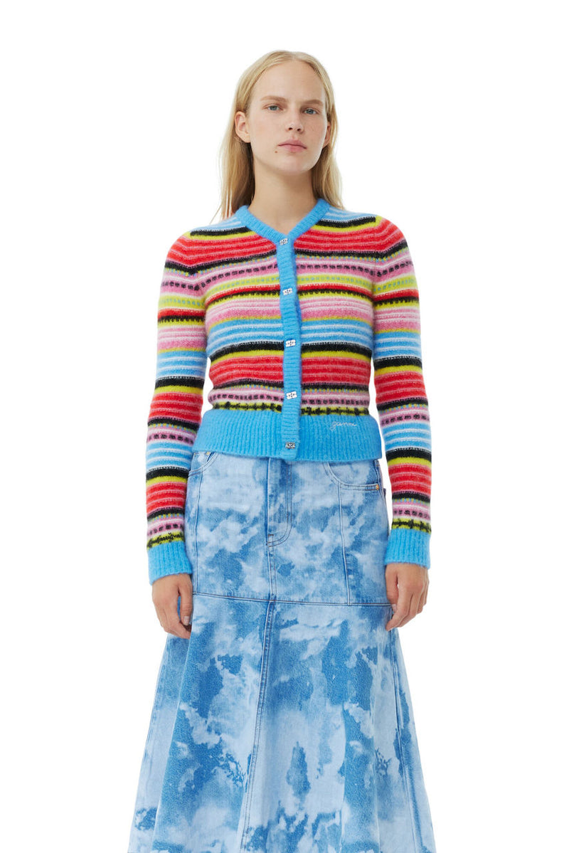 Soft Wool Stripe Cardigan multicolour