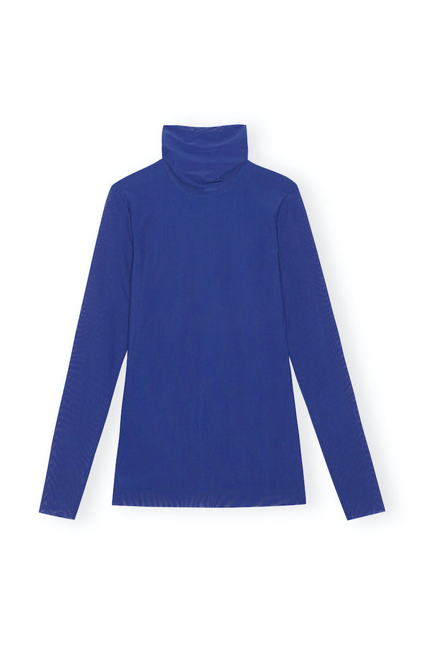 Solid Mesh Long Sleeve Rollneck sodalite blue