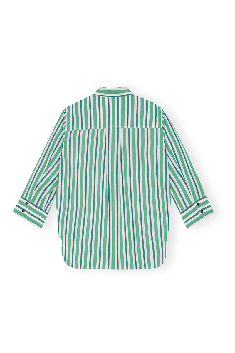 Striped Cotton Shirt creme de menthe
