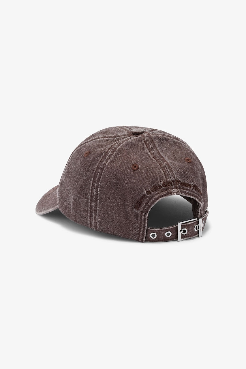Washed Cotton Canvas Cap chocolate plum