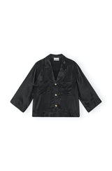 Washed Satin Shirt black