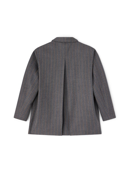 Wool Stripe Blazer pewter melange